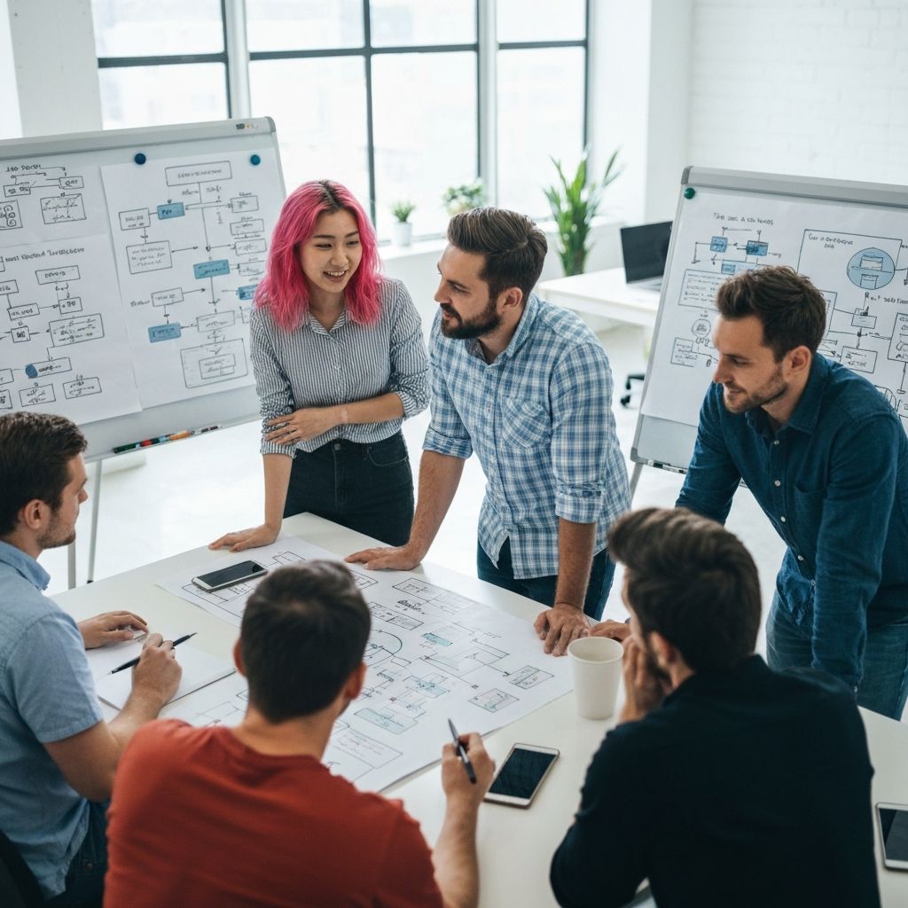 Team collaborating on AI solutions